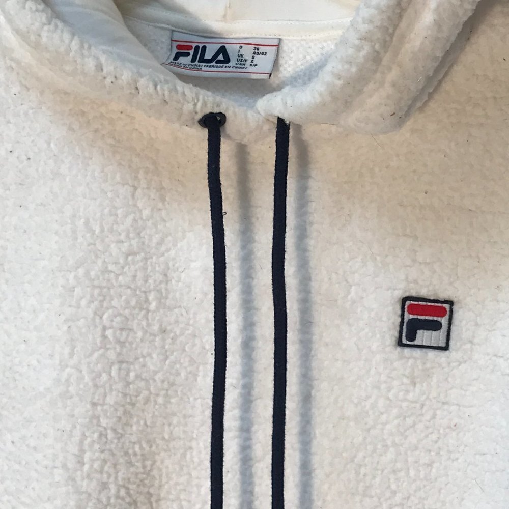 FILA Womens White Workout Athletic Sweater Hoodie